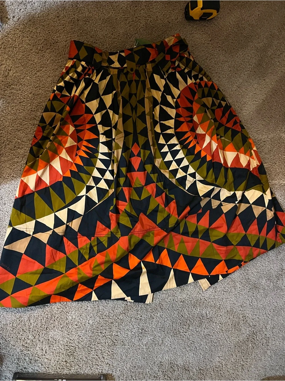 FARM Rio heart deco black button down midi skirt - Picture 5 of 5